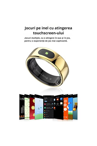 OEM Nano Ceramic Smart Ring 63mm (Touch Screen, Heart Rate, SpO2, 7-Day Battery, IPX8, Gold)