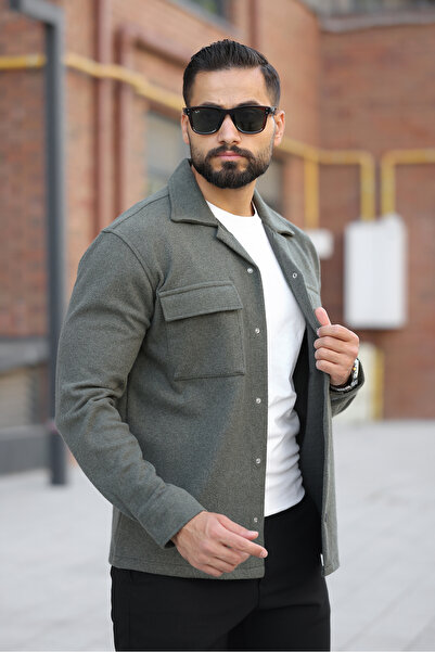 Artı1 Men's Relax Fit Comfortable Cut Double Pocket Winter a Quality Cashmere Jacket - Coat