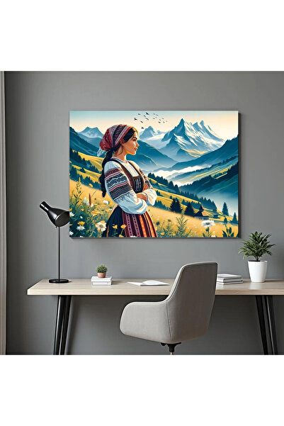 Printees Tablou - Portret la munte - Canvas pe șasiu - 40x30 cm