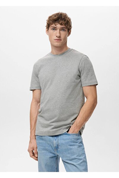 MANGO Man %100 pamuklu dar kesim tişört