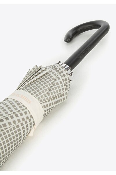 Wittchen Woman Semi-automatic Umbrella Wide Gray-Cream Gray-Cream Polyester