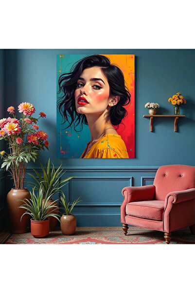 Printees Tablou - Portret cu bluza galbenă - Canvas pe șasiu - 40x30 cm