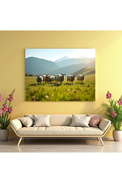 Printees Painting - Sheep in the mountains - Canvas on frame