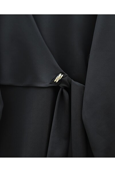 Modamorfo Slit Scuba Suit with Cross-Tied Front - Black