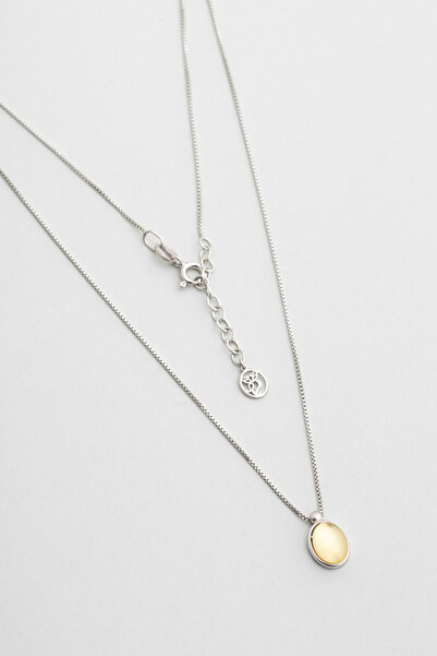 So CHIC... Sarı Melodi 18 Ayar Beyaz Altın Kaplama 44 Cm Gümüş Kolye