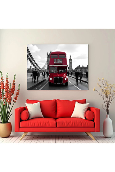 Printees Tablou - Autobuz în Londra - Canvas pe șasiu - 40x30 cm