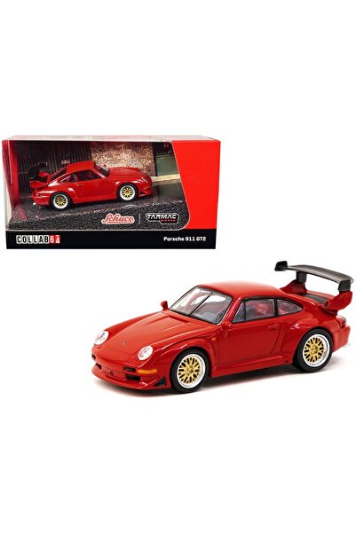 Tarmac Macheta auto Porsche 911 (993) GT2, Rosu, 1:64
