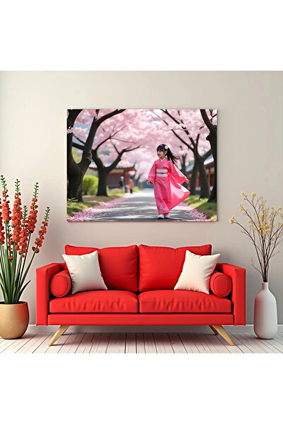 Printees Tablou - Fetiță sub cireș - Canvas pe șasiu - 40x30 cm