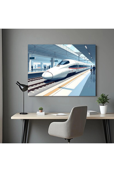 Printees Tablou Shinkansen în Gară - Canvas pe șasiu - 40x30 cm