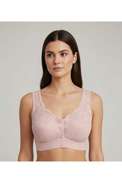 lucien vela Comfortable Shaping / Sculpting Soft Cup Buttoned Lace Bra