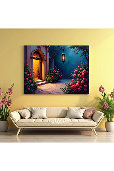 Printees Tablou - Intrare cu felinar - Canvas pe șasiu