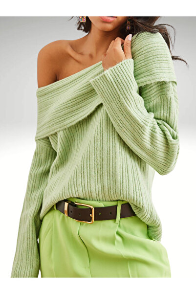 AlanTeks Degaje Madonna Collar Comfortable Fit Women's Knitwear Sweater