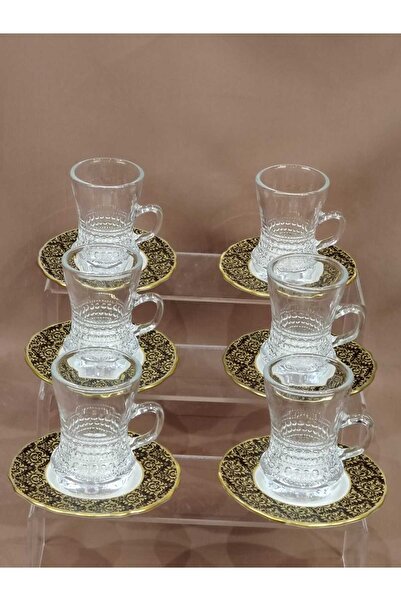 AR HOME Tea cup set (6 pieces) with 6 saucers (110ml)