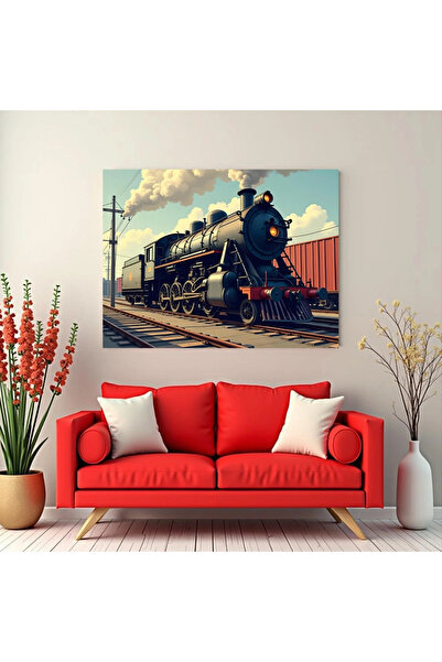 Printees Tablou Locomotivă cu abur - Canvas pe șasiu - 40x30 cm