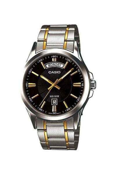 Casio Men's Enticer Analog Watch MTP-1381G-1AV - 47 mm - Silver/Gold