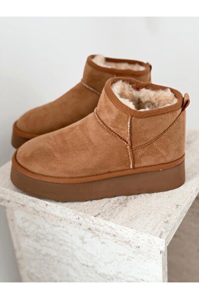 I Love Shoes Leonar Kadın İçi Tüylü Bot Taba Süet