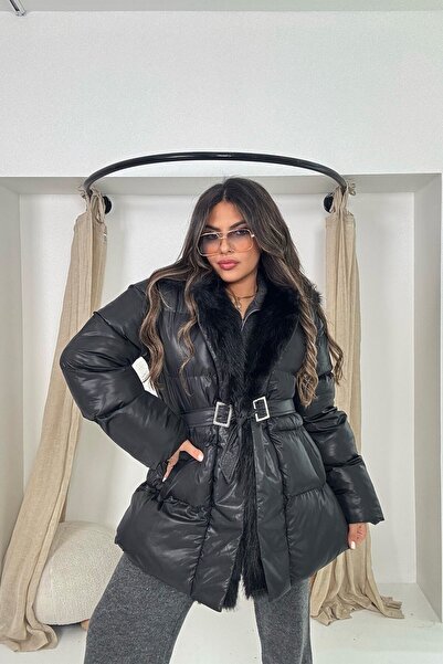 Sohotique By P Palton puf din shearling negru