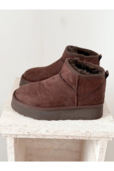 I Love Shoes حذاء ليونار نسائي مبطن بالفرو من جلد الغزال باللون البني الفاتح