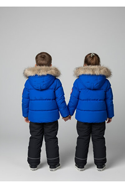 YusGos Hooded Baby Kids Snow Winter Astronaut Coat and Suspender Salopet Padding Pants Coat (1-5 Years)