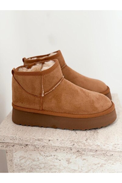 I Love Shoes Leonar Kadın İçi Tüylü Bot Taba Süet