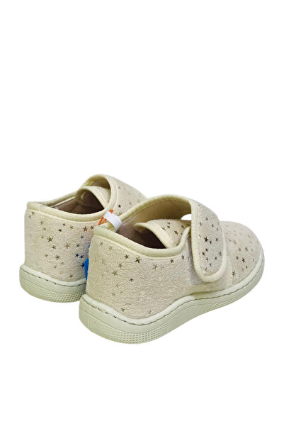KU&PA SHOES Pas Beige Gold Star Print Kids Unisex Slippers Shoes Velcro Anti-Slip Home Slippers Kp-2008