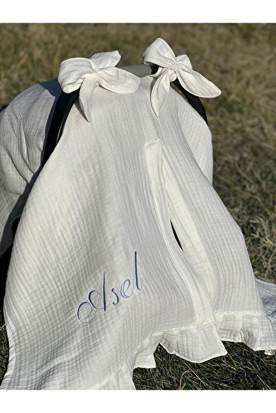 CARTI Kişiye Özel Nakışlı %100 Pamuk Dört Kat Müslin Bebek Ana Kucağı- Puset ...