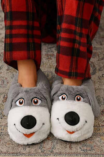 ALB TERLİK AYAKKABI SAN. TİC. LTD. ŞTİ. Плюшеві тапочки у формі собаки - Плюшеві, унісекс тапочки, теплі домашні тапочки, зручні та комфортні тапочки