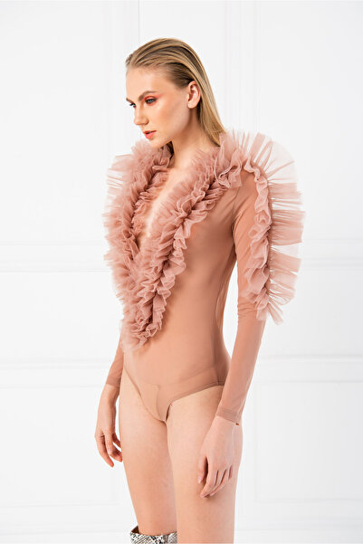 Kikiriki Karamel Fırfırlı Transparan Body