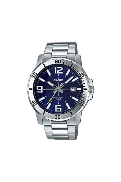 Casio Men's Water Resistant Analog Watch MTP-VD01D-2BVUDF - 49 mm - Silver