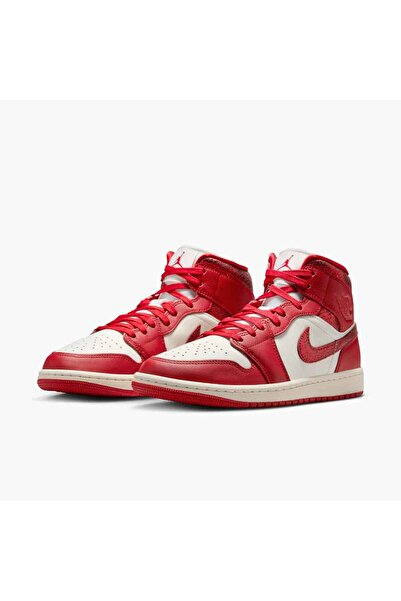 Nike Pantofi sport Jordan 1 Mid SE Red Cracked Leather