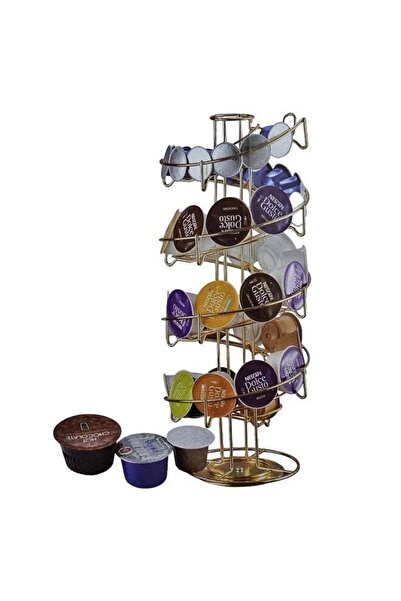 DLC حامل كبسولات القهوة والإسبريسو الحلزوني، يتسع من 30 إلى 50 كبسولة