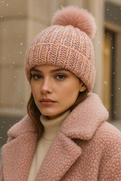 REMSA Pom-Pom Detail Women's Beret Rkş-1142 Powder