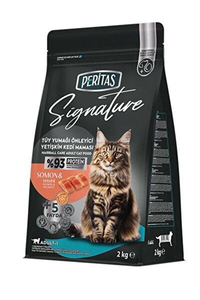 PERİTAS SİGNATURE SOMONLU YETİŞKİN KEDİ MAMASI TÜY YUMAĞI ÖNLEYİCİ 2 KG