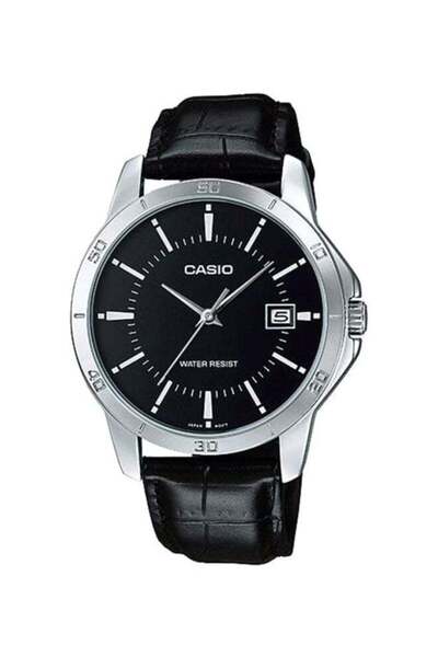 Casio Men's Water Resistant Leather Analog Watch MTP-V004L-1A