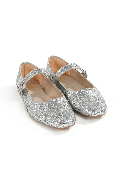 EPTC Silver Grey Sequin Mary Jane Women's Ballerinas - Modern & Stylish Casual Shoes