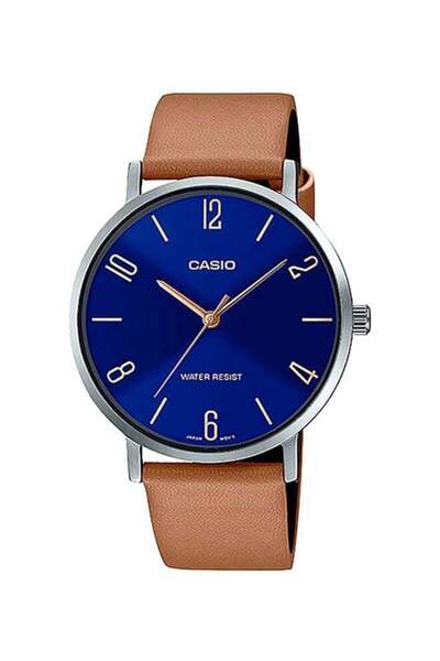 Casio Men's Water Resistant Analog Watch MTP-VT01L-2B2UDF - 46 mm - Brown