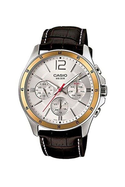 Casio Men's Stainless Steel Analog Quartz Watch MTP-1374L-7AVDF - 47 mm - Brown