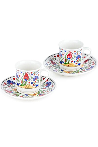 ACAR Authentic Espresso& Turkish Coffee Cup Set with Traditional Turkish Patterns–2 Pieces Made in Turkey