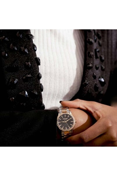 LIGANT Women's stainless steel watch - rose gold & silver with Rizcon stones