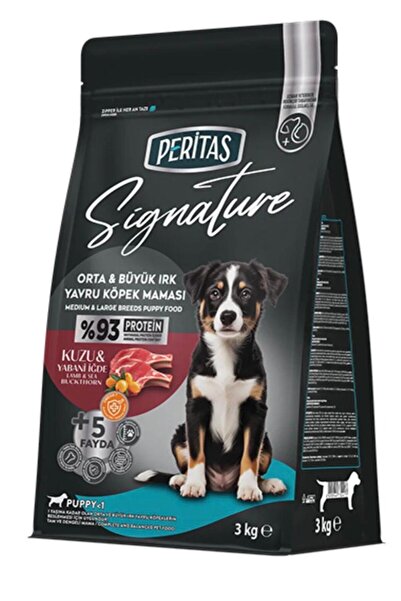 PERİTAS SİGNATURE KUZULU YAVRU ORTA VE BÜYÜK IRK KÖPEK MAMASI 3 KG