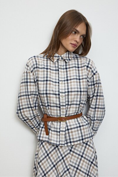 QANU Καρό πουκάμισο λευκό