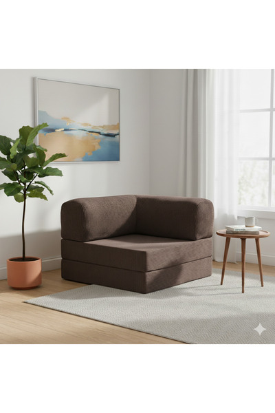 DECHOME Modüler Köşe Minderi 100x100 Fitilli Kadife, Rahat, Dayanıklı, Çok Amaçlı Yer Minderi metali