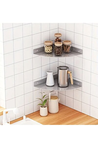 Güneş Krom Dekorasyon GKD 2 Adet Paslanmaz Çelik ,Mutfak & Banyo Köşeliği Raf...