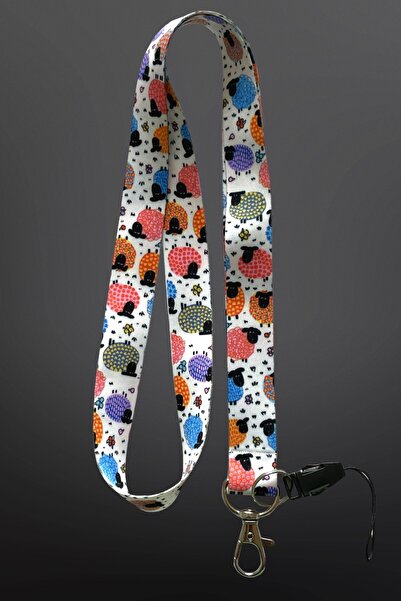 StormiStoretr Renkli Koyunlar Boyun ipi Yaka Kartı Askısı