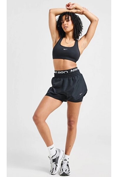 Nike Training Pro 2 In 1 Shorts taytli siyah sort