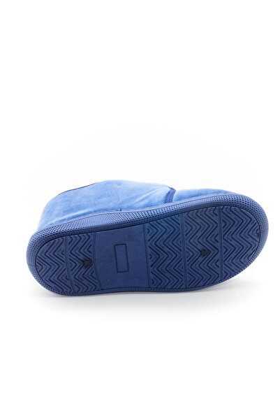 KU&PA SHOES Pas Mavi Kadife Kids Children's Unisex Slippers Shoes Comfortable Velcro Non-Slip Sole Home Slippers Kp-2012