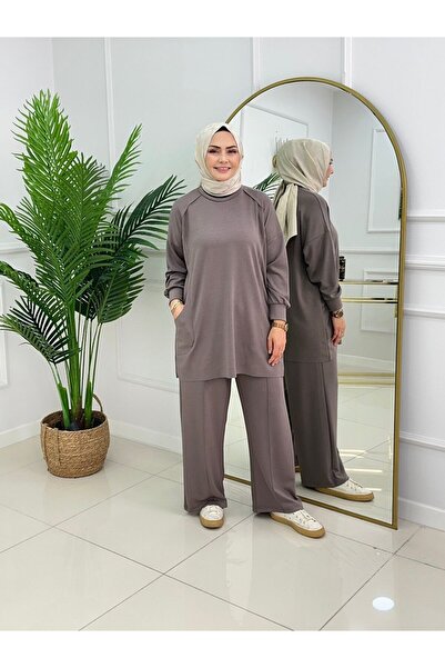 Valens Butik Comfortable Fit Pocketed Tunic and Pants Set Mina