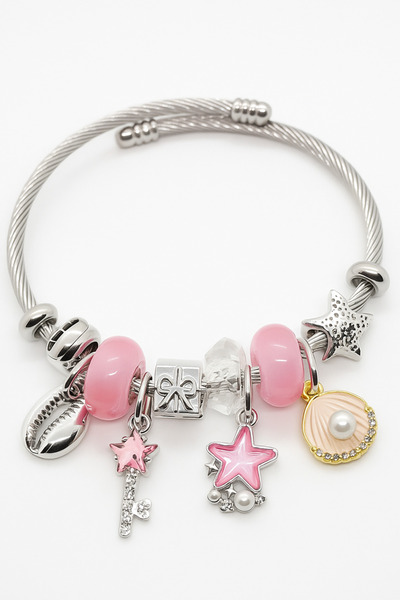 MakeWell Çocuklar için Kararmaz Paslanmaz Rengarek Charm'lı Bileklikler