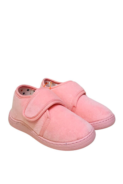 KU&PA SHOES Pas Pink Velvet Kids Unisex Slippers Shoes Velcro Comfortable Non-Slip Sole Home Slippers Kp-1003