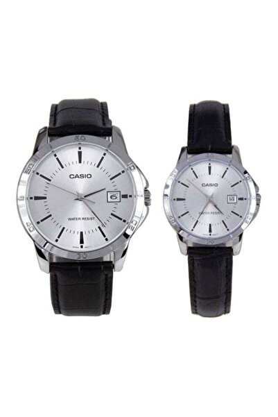 Casio Leather Strap Couple Wrist Watch